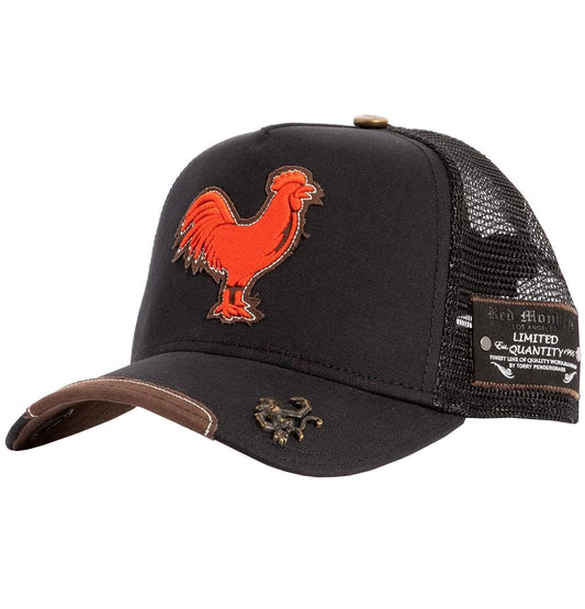 Red Monkey The Cock RM1387 Fashion Unisex Limited Edition Trucker Hat Cap | 2 Colors (Black)