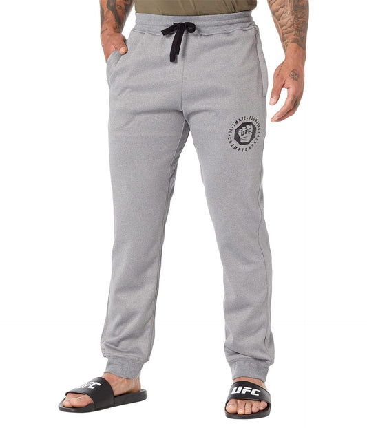 UFC® Basic Tech-Joggers for Men – Ideal for Gym, Walk, Leisure – 100% Polyester – Stretchable Waistline Sport Grey Heather XL One Size