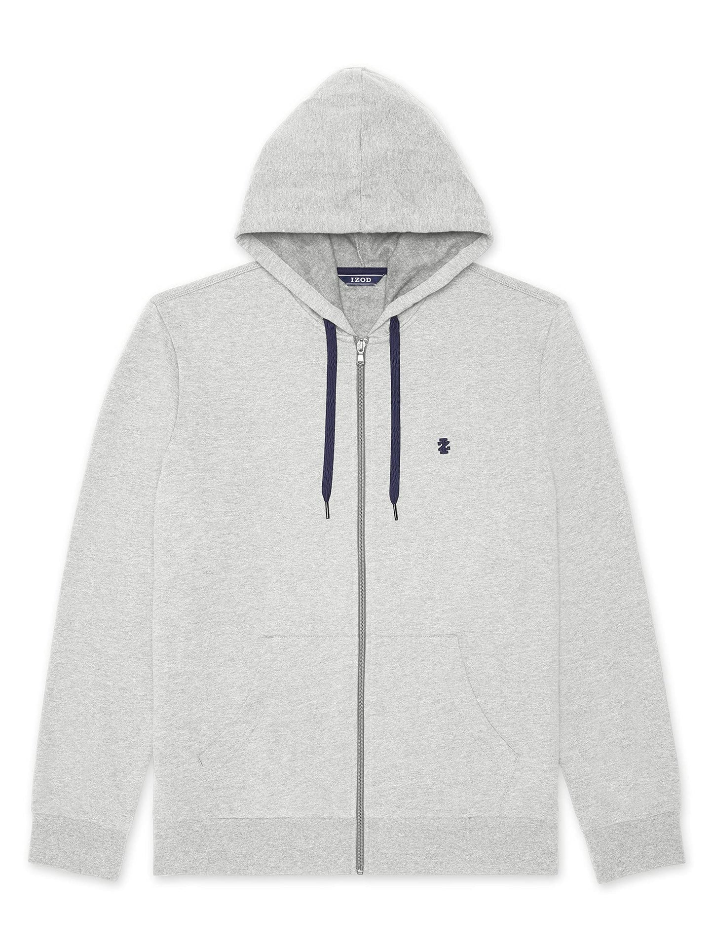 IZOD Men's Nauset Full Zip Hoodie Sweatshirt, Light Grey Heather, Medium