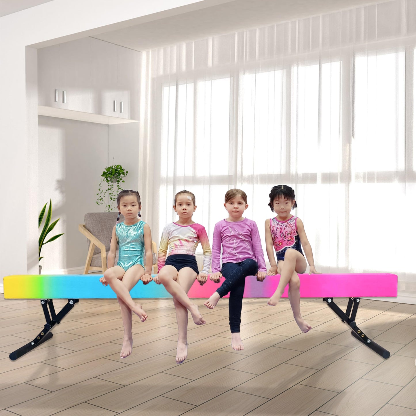 Seliyoo Adjustable Balance Beam,8FT gymnasitcs Beam, Balance Beam for Kids Ages 3-20,high and Lower Floor Beam,Gym Equipment for All Skills Practice at Home