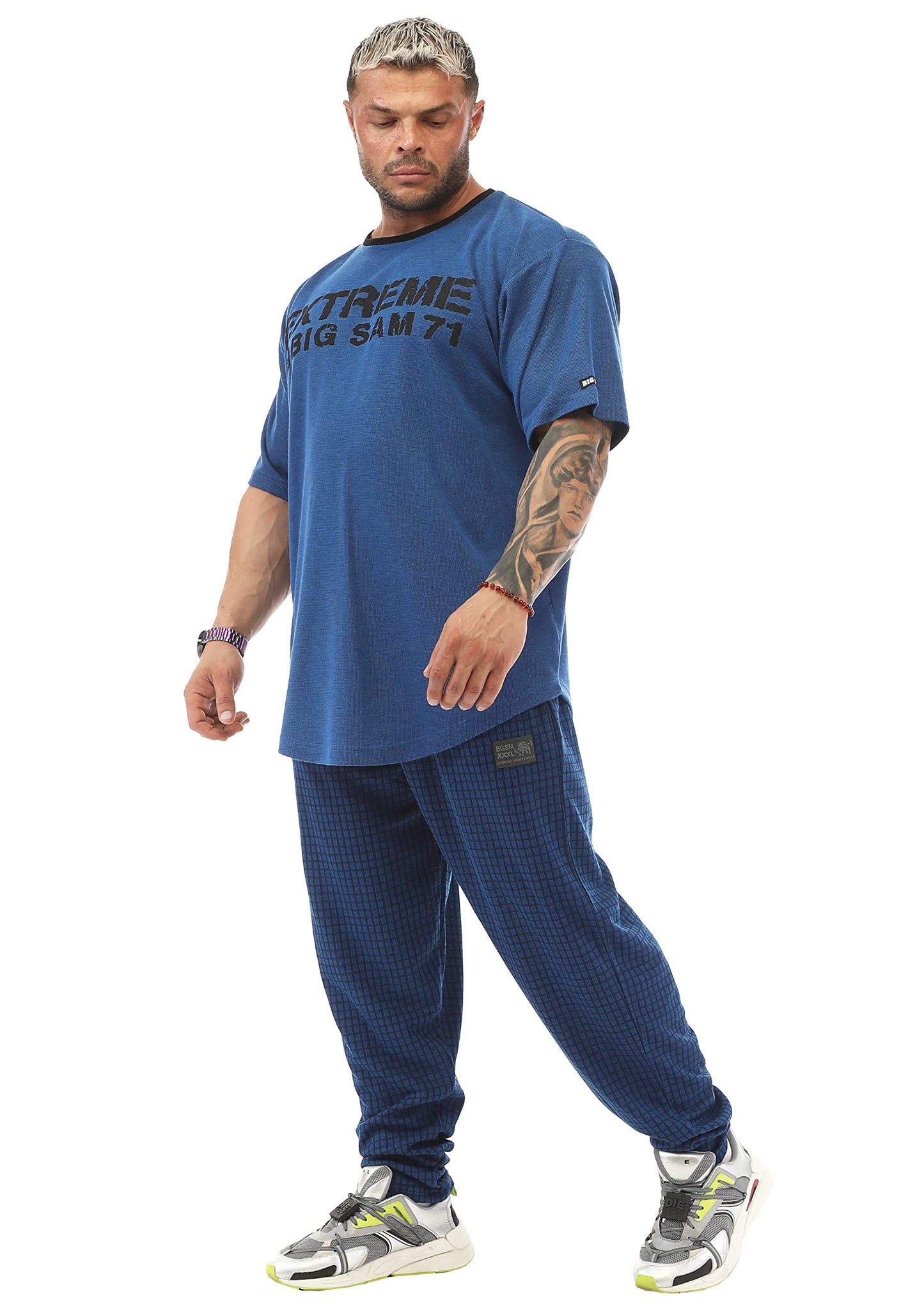 BIG SAM SPORTSWEAR COMPANY Men's Sweatpants with Pockets, Comfort Design Gym Active Pants (M, Blue)
