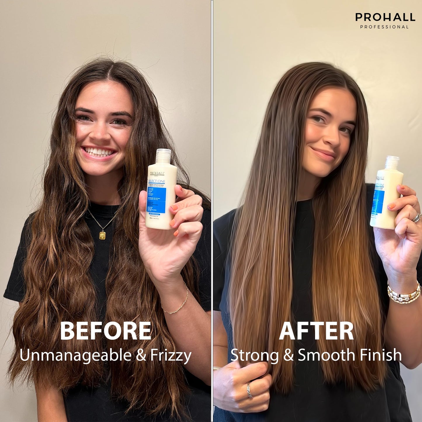 Brazilian Keratin Treatment Blowout Complex - PROHALL SELECT ONE 3.4oz/100ml - Formaldehyde Free Keratin Hair Treatment at Home - Queratina Brasileña Keratina Para Alisar el Pelo Sin Formol