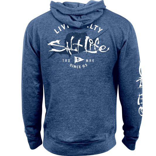 Salt Life Mens Salty Sailin Hoodie, Royal Heather, Small