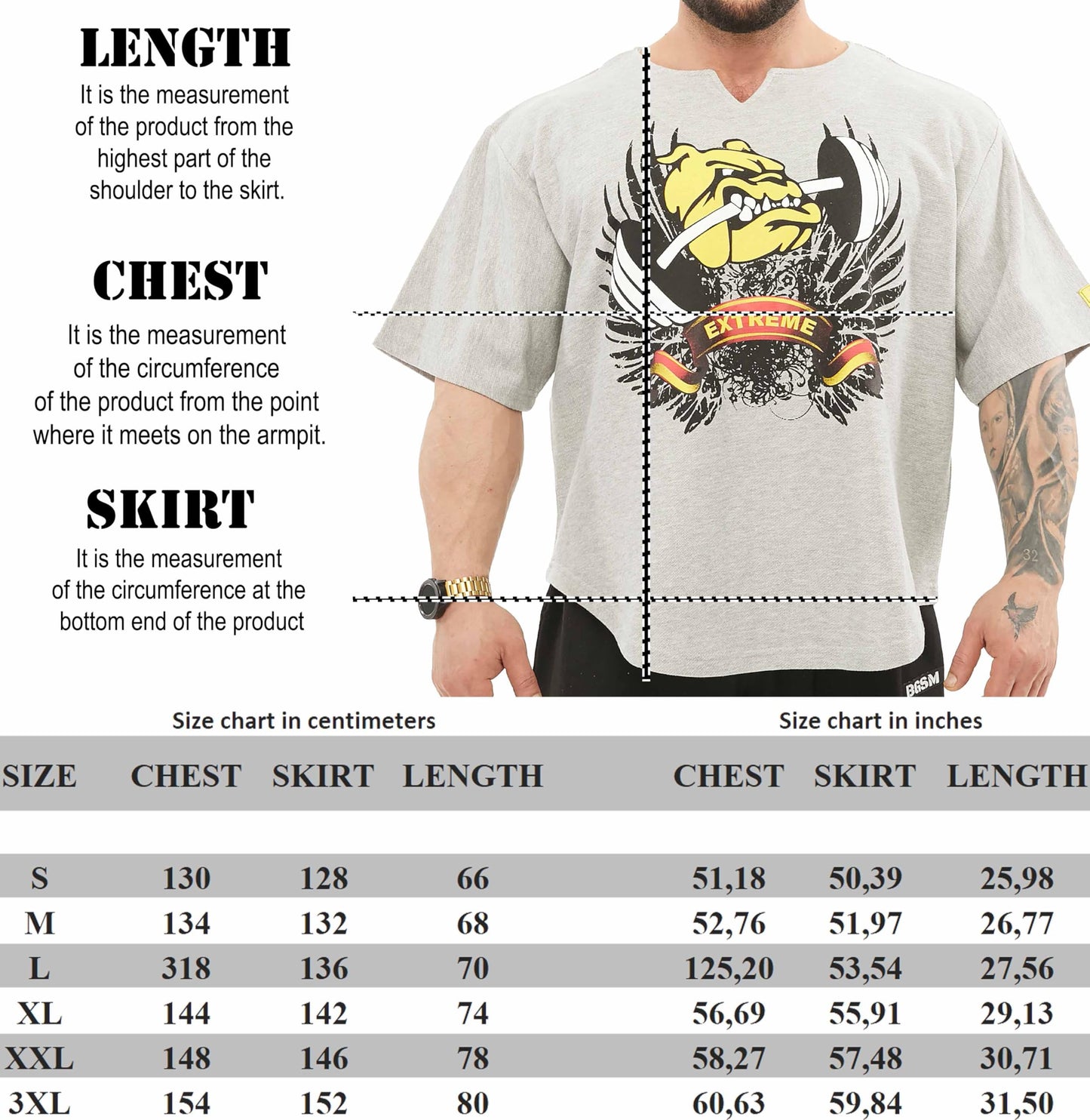 Men's Oversize Gym Lifestyle T-Shirt, Thick Texture Cotton, Comfort Design, Performance Top (Grey, L)