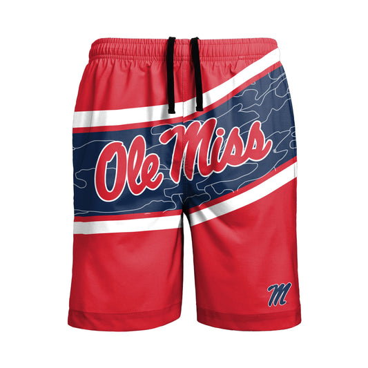 FOCO NCAA Ole Miss Rebels Mens Big Wordmark Swim Suit TrunksBig Wordmark Swim Suit Trunks, Team Color, XL