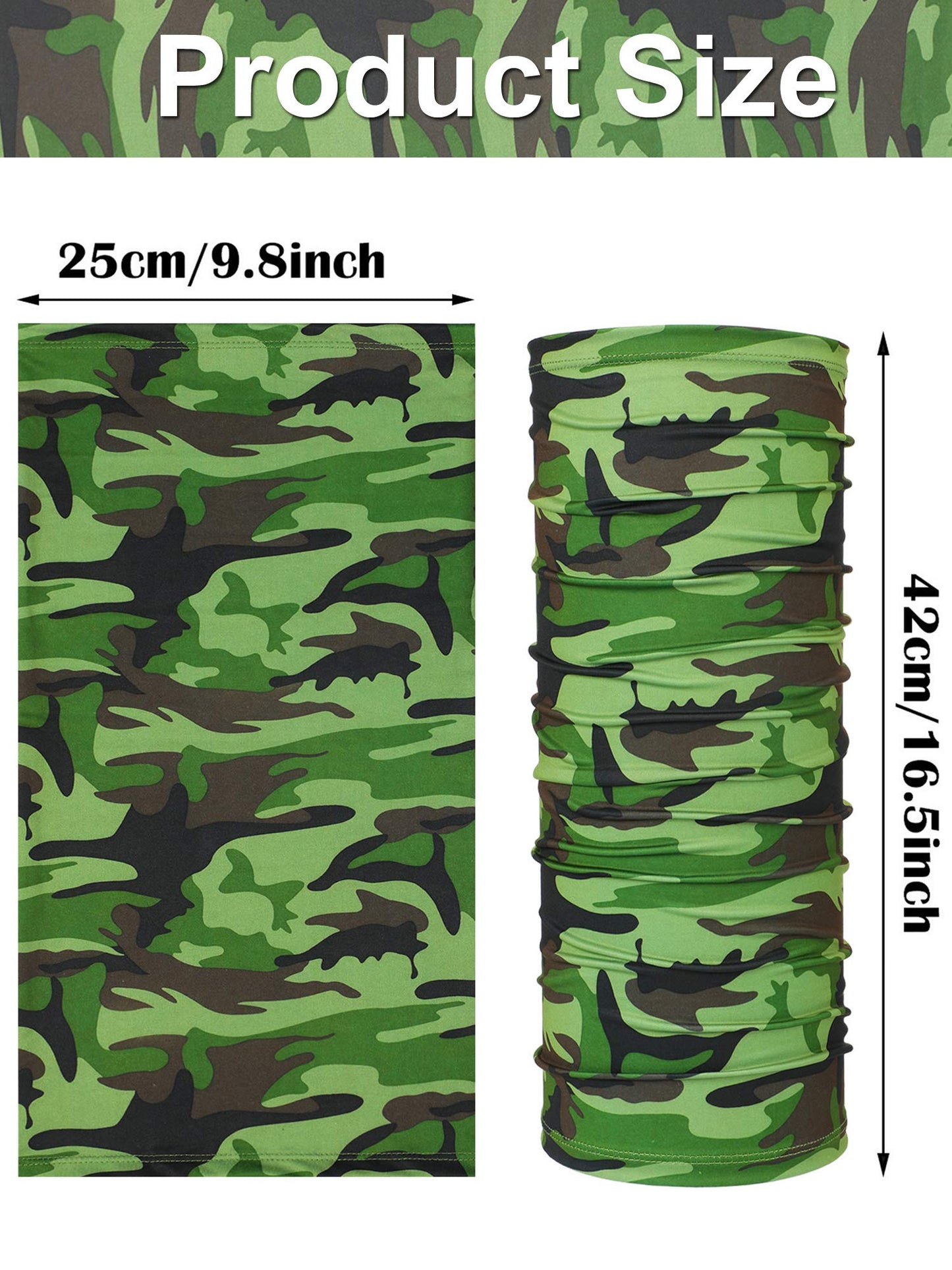 SATINIOR 8 Pcs Winter Bandanas for Men for Cold Warmer Neck Gaiter Scarf Balaclava Windproof Breathable Face Cover Scarf (Camo Style,Camouflage Color)