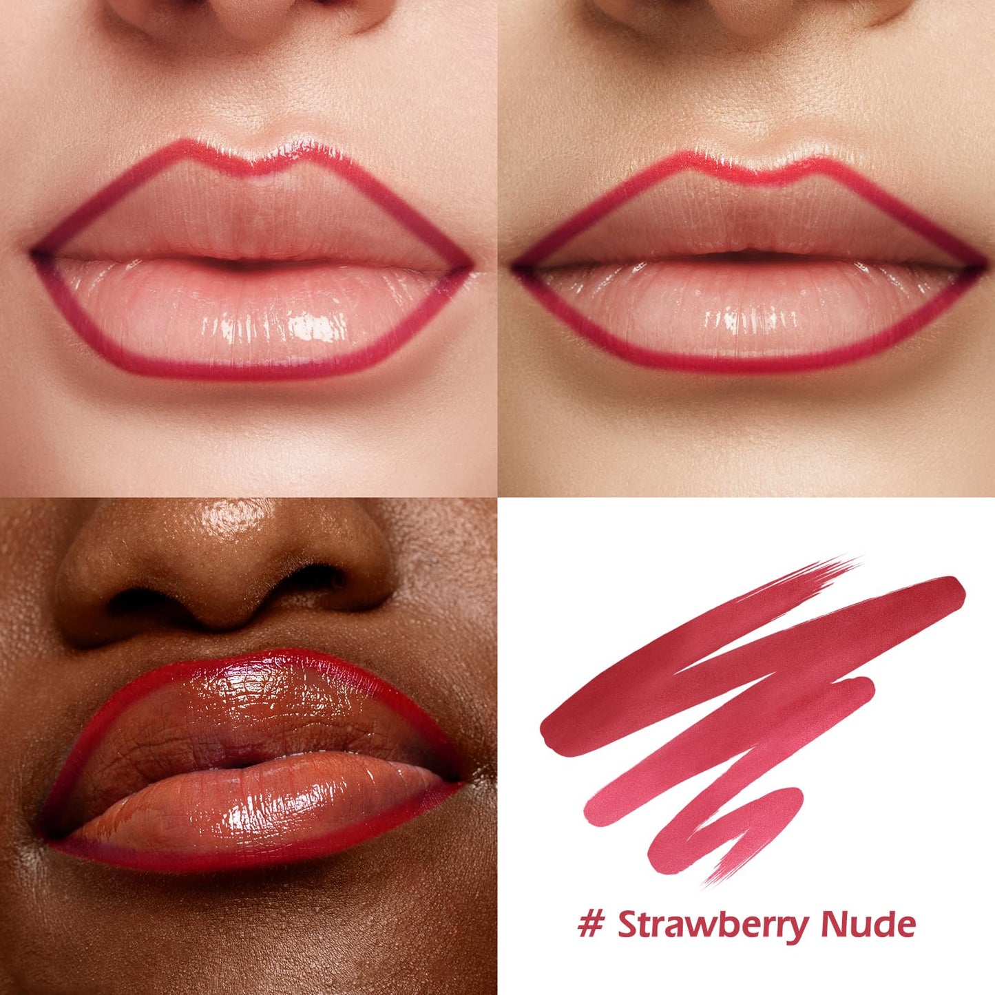 KIMUSE Peel Off Lip Liner Stain, Long Lasting Lip Tint Stain, Waterproof, Transfer-Proof, Highly Pigmented Color Lip Stain Liner, Matte Finish