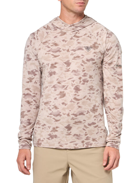 Columbia Men's PFG Uncharted Hoodie, Crushed Clay Uncharted Waters, Medium