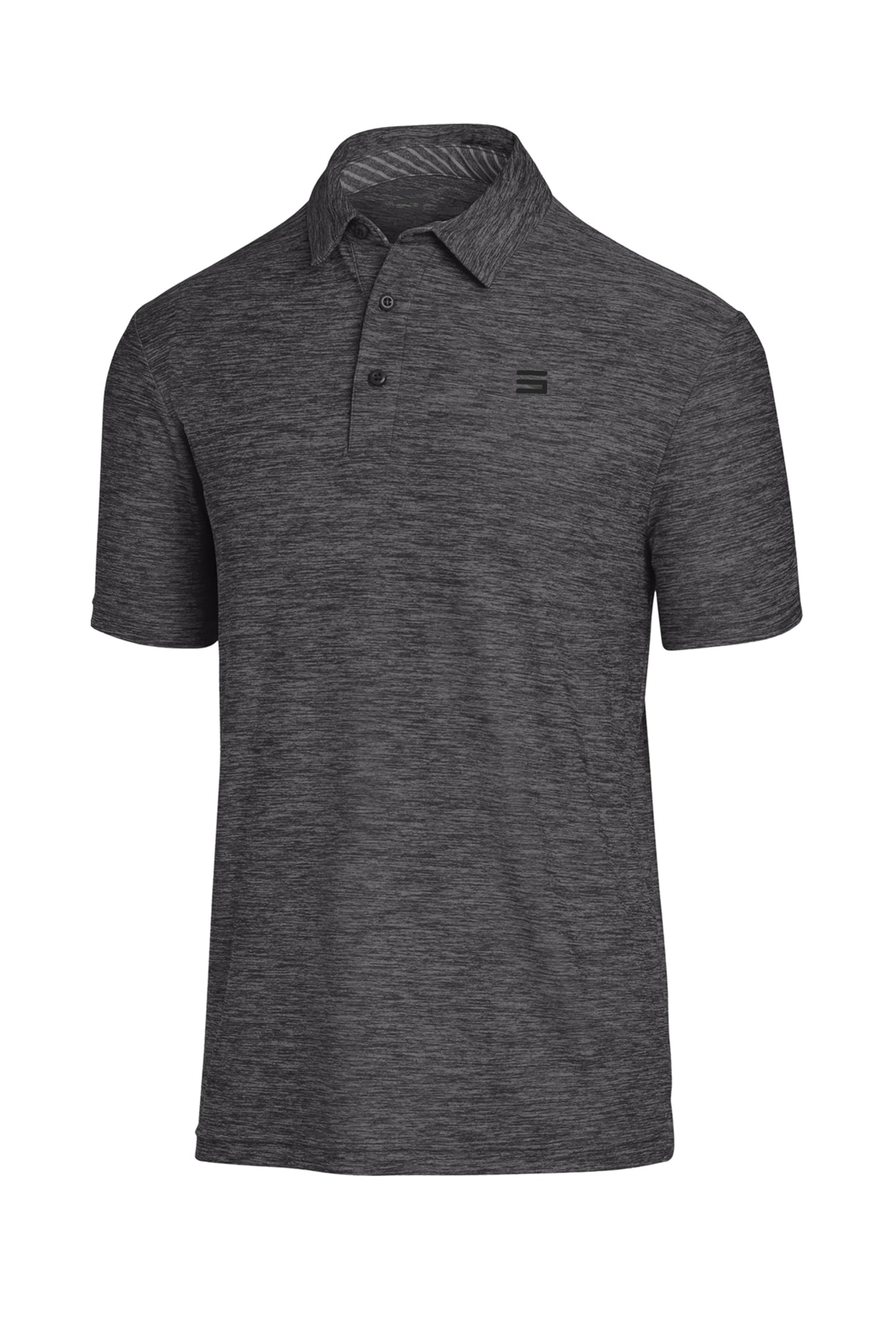 Three Sixty Six Slim Fit Golf Shirts for Men - Dry Fit Short-Sleeve Polo, Athletic Casual Collared T-Shirt Black