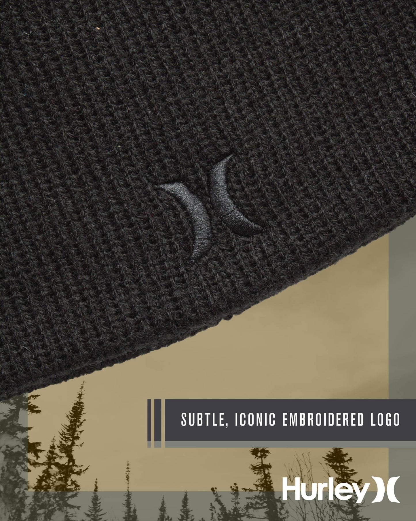 Hurley Men's Winter Hat - Icon Staple Heavyweight Beanie - Skull Caps for Men, Size One Size, Black/(Black)