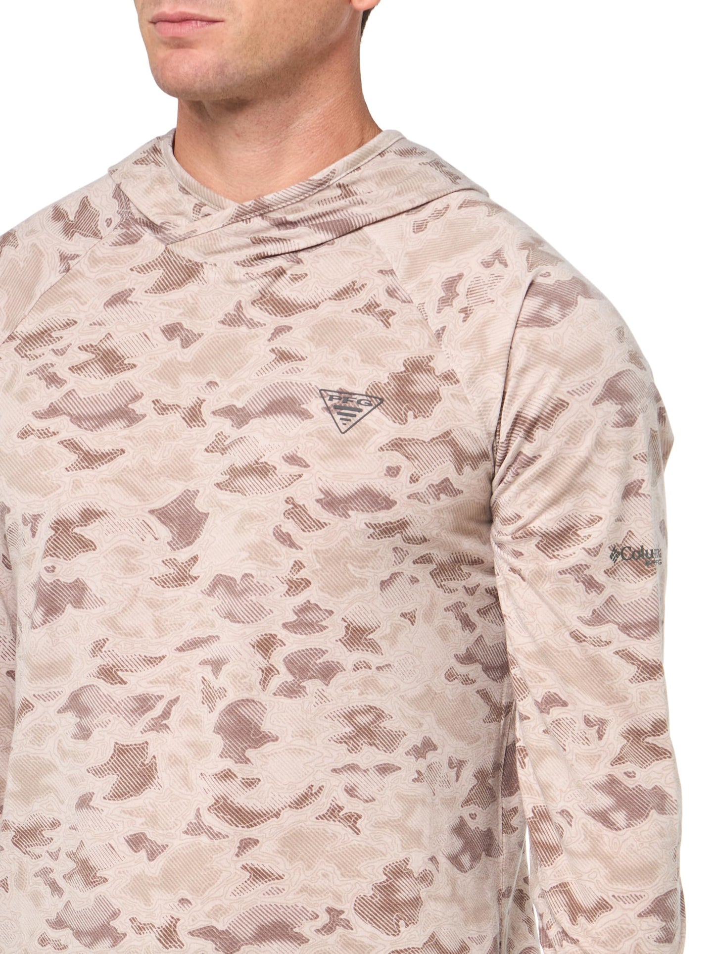 Columbia Men's PFG Uncharted Hoodie, Crushed Clay Uncharted Waters, Medium