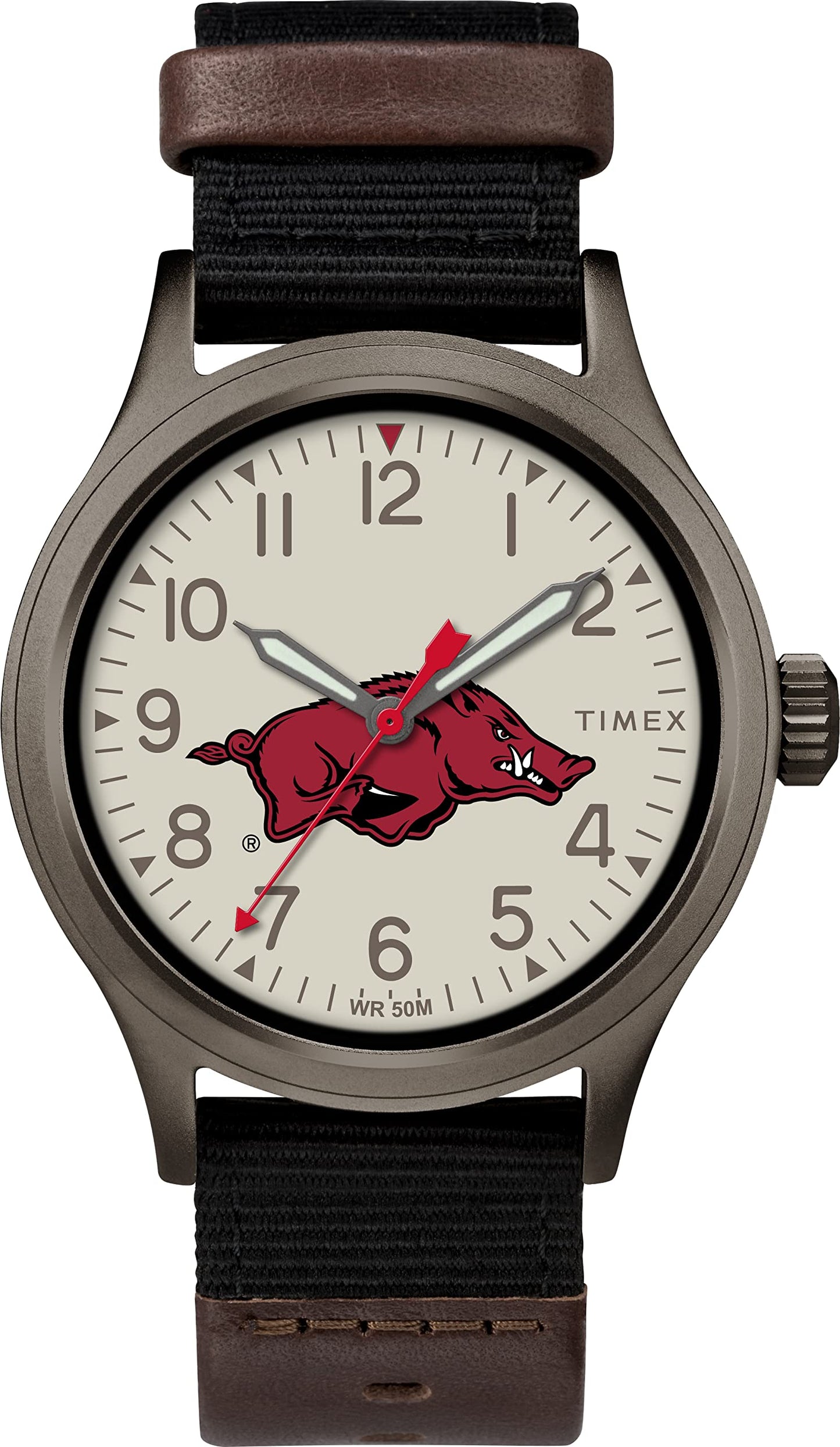 Timex Tribute Men's Collegiate Pride 40mm Watch - Arkansas Razorbacks with Black Fastwrap Strap