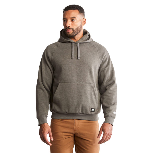 Timberland PRO Men's Standard Honcho Sport Double Duty Pullover Hooded Sweatshirt, Dark Charcoal Heather-White, L