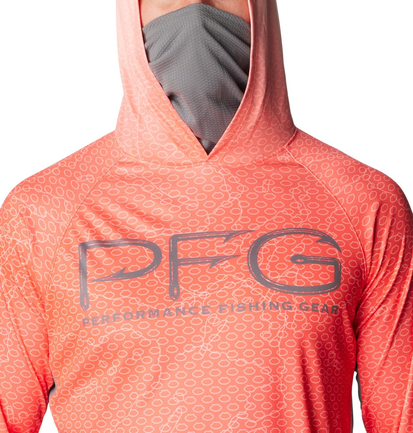 Columbia Men's Super Terminal Tackle Vent Hoodie, Bright Poppy Terminal Techcamo/City Grey, X-Large