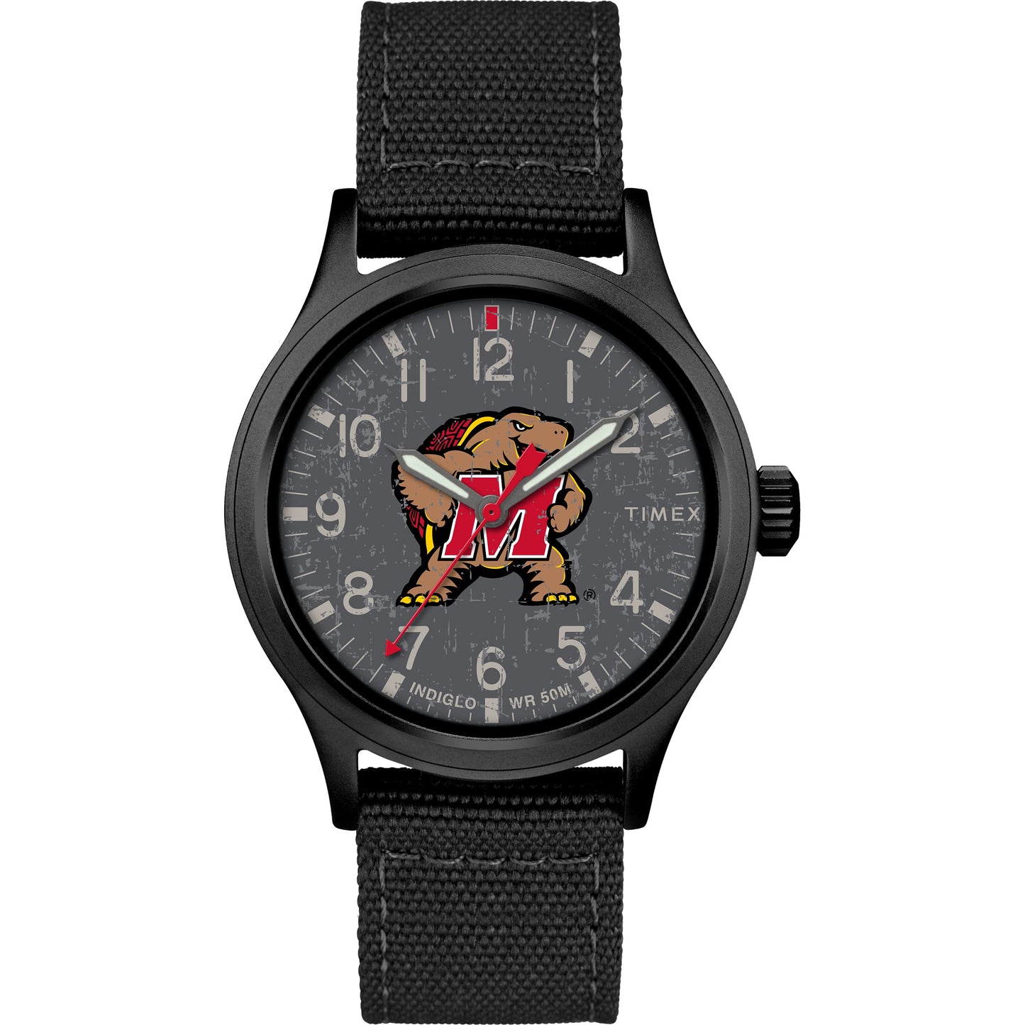 Timex Men's Collegiate Scout 40mm Watch – Maryland Terrapins with Black Fabric Strap