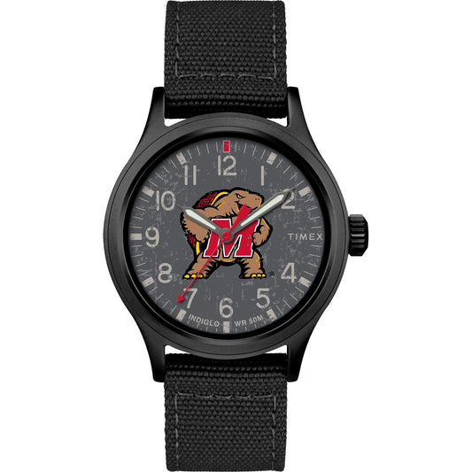 Timex Men's Collegiate Scout 40mm Watch – Maryland Terrapins with Black Fabric Strap