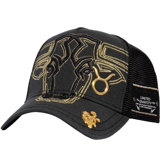 Red Monkey Designs Red Monkey Taurus Black RM1426 Zodiac Series Fashion Unisex Limited Edition Mesh Trucker Hat Cap