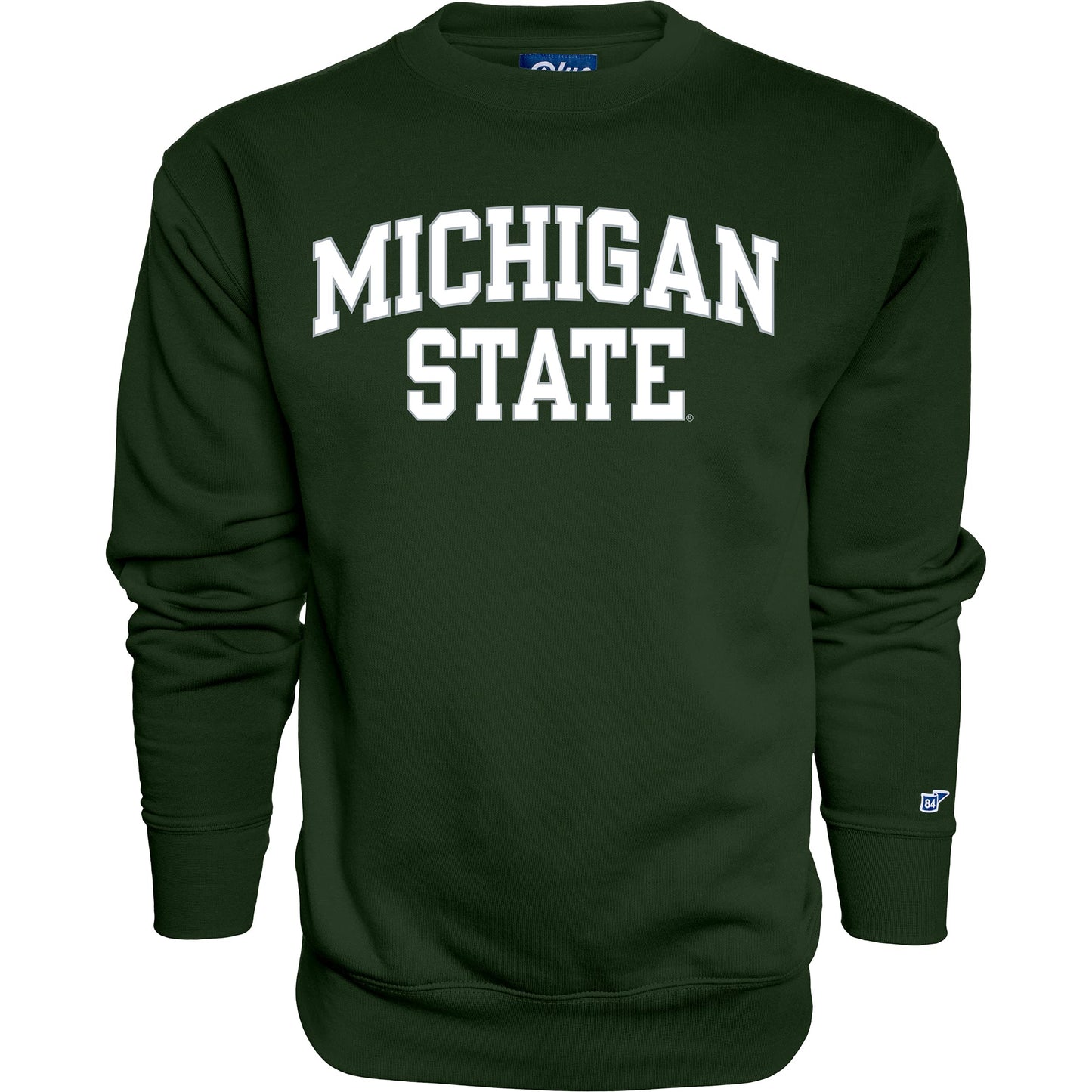 Blue 84 Men's Michigan State Spartans Crewneck Sweatshirt Arched Team Color, Team Color, XX-Large