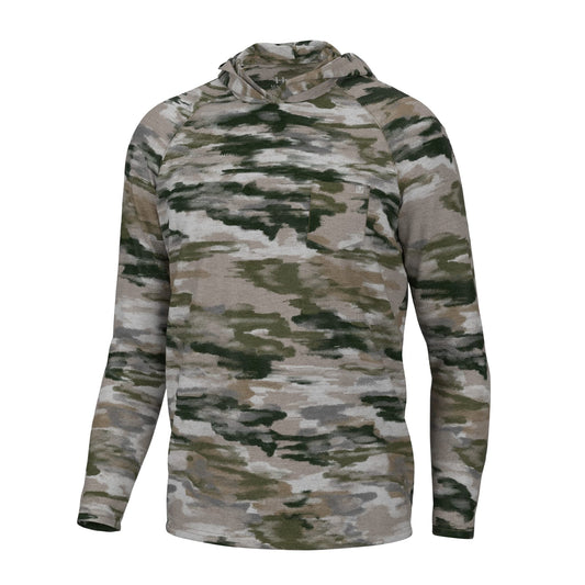 HUK Standard Waypoint Pattern Hoodie, Performance Fishing Shirt for Men, Edisto Camo-Khaki, XX-Large