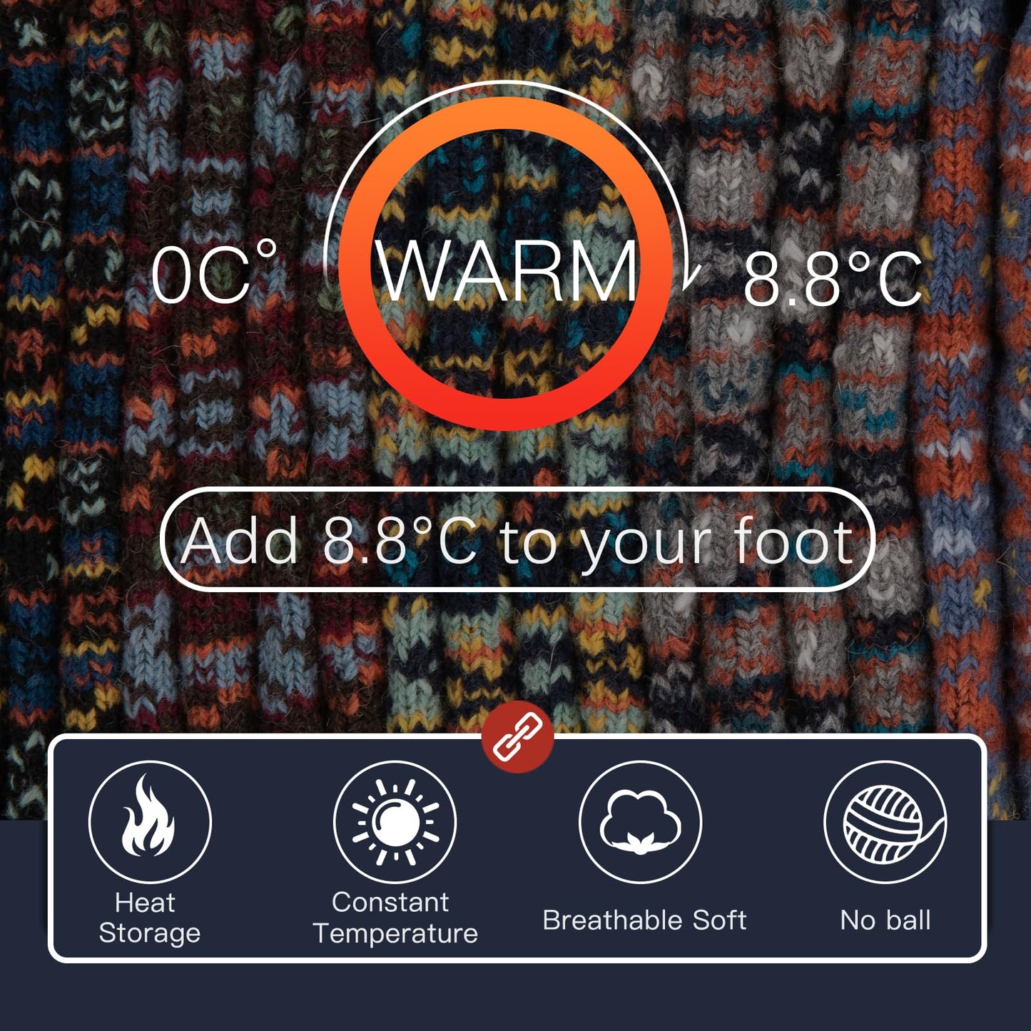 COOPLUS Warm Wool Socks Mens Winter Thermal Thick Crew Cold Weather Pattern Socks (5 Pairs)