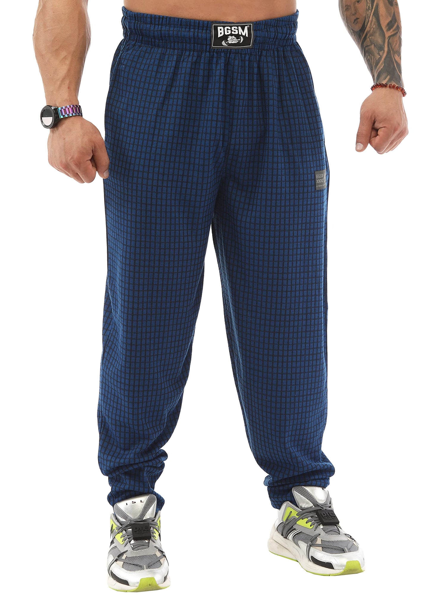 BIG SAM SPORTSWEAR COMPANY Men's Sweatpants with Pockets, Comfort Design Gym Active Pants (M, Blue)