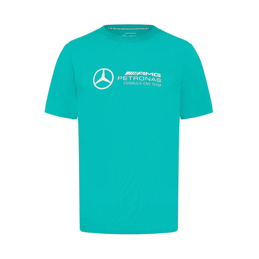 Mercedes AMG Petronas F1 Men's Tshirt with Large 3D Team Logo Execution - Ultra Teal - Size: M