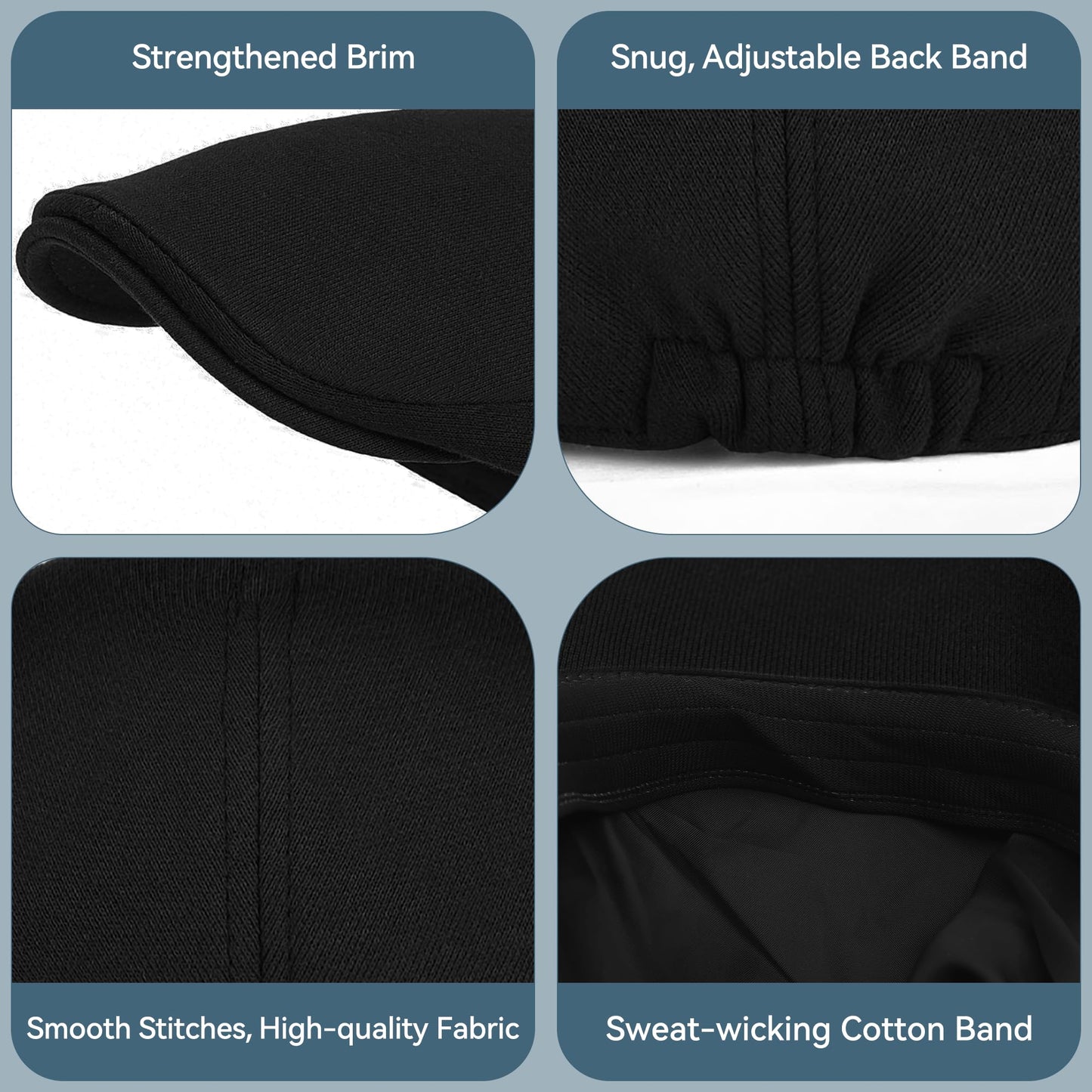 KUJUHA Men's Newsboy Cap Cotton Flat Ivy Gatsby Newsboy Hat Driving Hat Irish Cabbie Hunting Caps Winter Hat