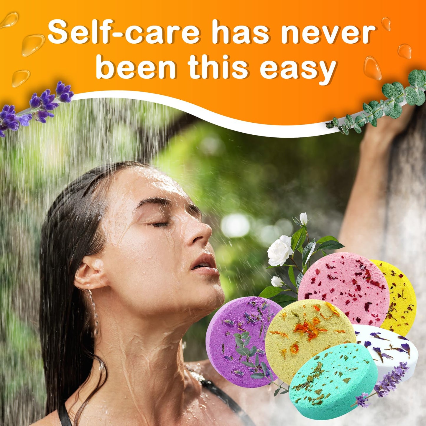 MR MIRYE Shower Steamers Aromatherapy, 6 Pack Shower Steamers Birthday Gifts for Women, Lavender, Mint, Citrus, Mango, Camellia, Rosemary, Aromatherapy Shower Steamer & Shower Bombs