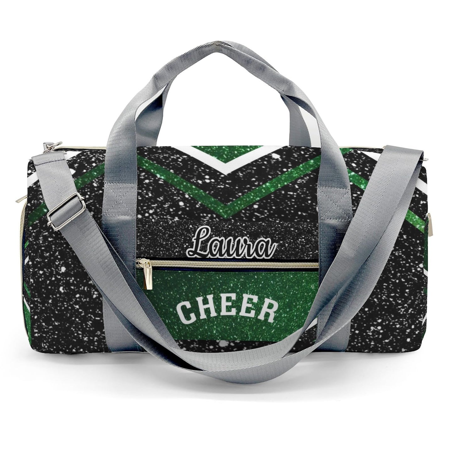 Ronxzas Cheer Cheerleader Sports Duffel Bag Travel Duffle Gym Bags Weekender Bag with Shoe Compartments (Dark Green)