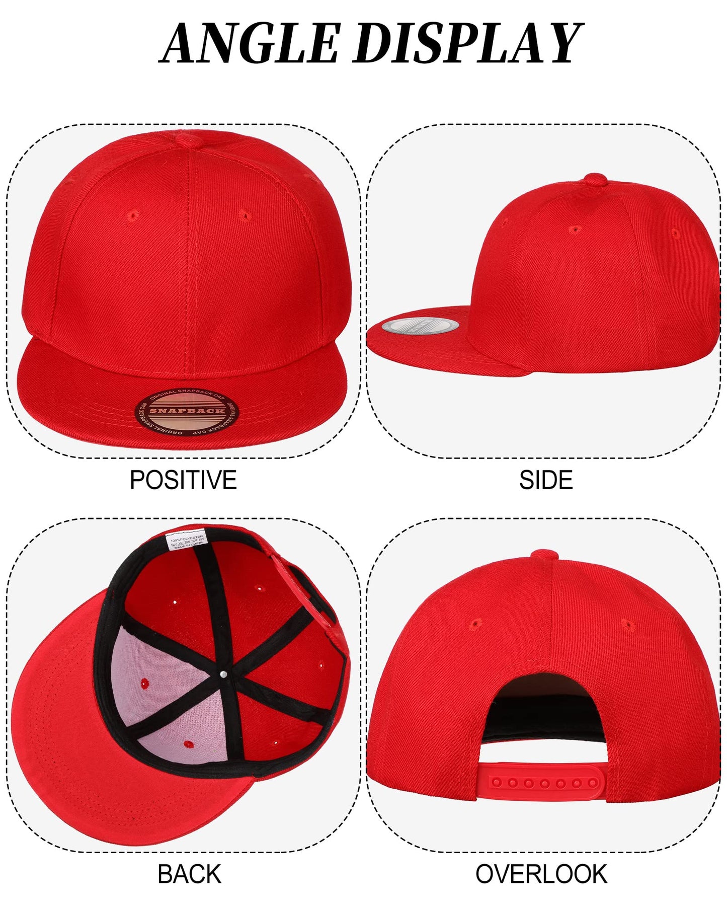 JaGely 15 Pack Snapback Hats for Men Hip Hop Style Hats Solid Baseball Hats Adjustable Snapback Cap Flat Brim Baseball Caps(Fresh Colors)