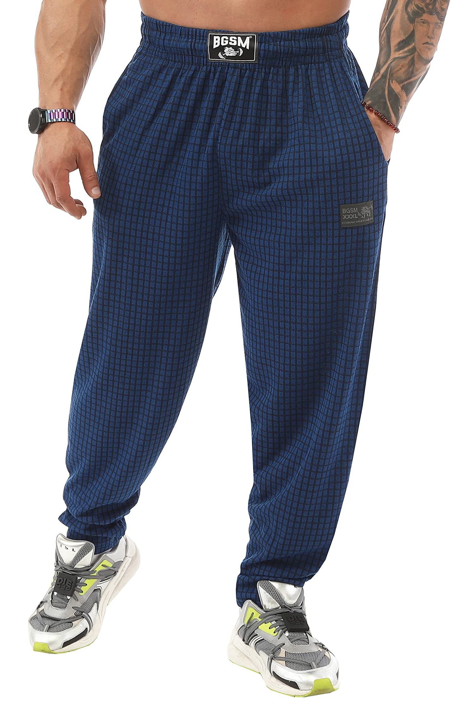 BIG SAM SPORTSWEAR COMPANY Men's Sweatpants with Pockets, Comfort Design Gym Active Pants (M, Blue)
