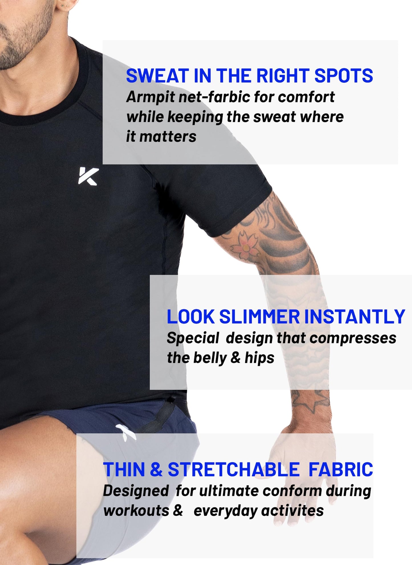 Kewlioo Men's Sauna Suit Shirt - Heat Trapping Sweat Compression Vest, Shapewear Top for Men, Sweat More & Look Great, Gym Workout Exercise Versatile Heat Shaper Jacket (Black, S)