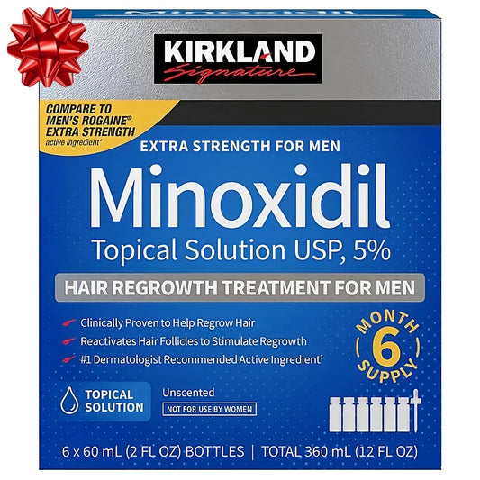 Minoxidil-5% Extra Strength Hair Regrowth for Men, 6 Month Supply