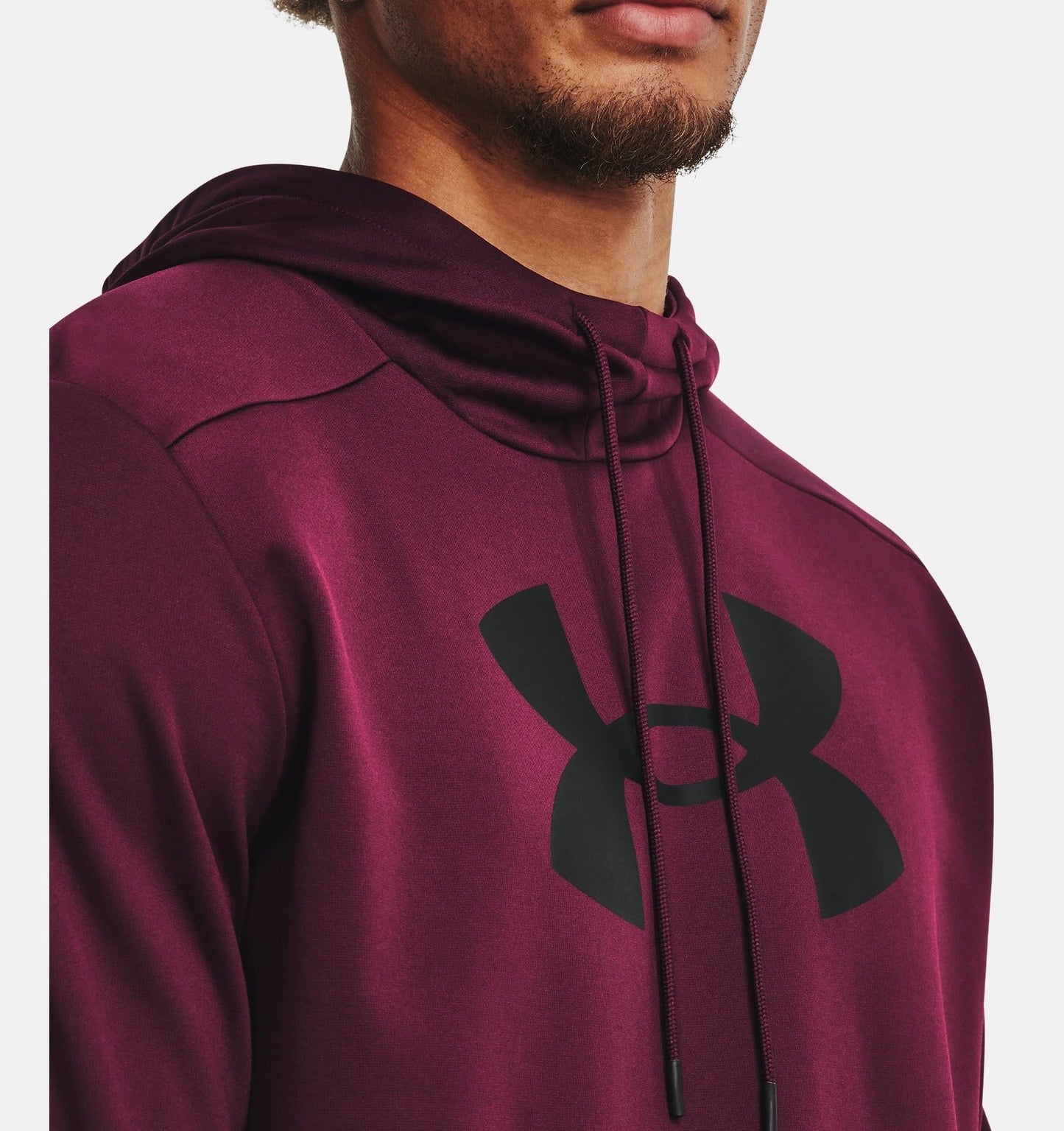 Under Armour mens Armour Fleece Big Logo Hoodie, (600) Dark Maroon / / Black, Large