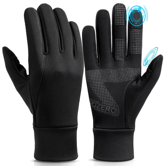OZERO Mens Winter Touchscreen Gloves: Cold Weather Thin Warm Liner Glove - Thermal Windproof Gloves for Running Hiking Cycling Driving