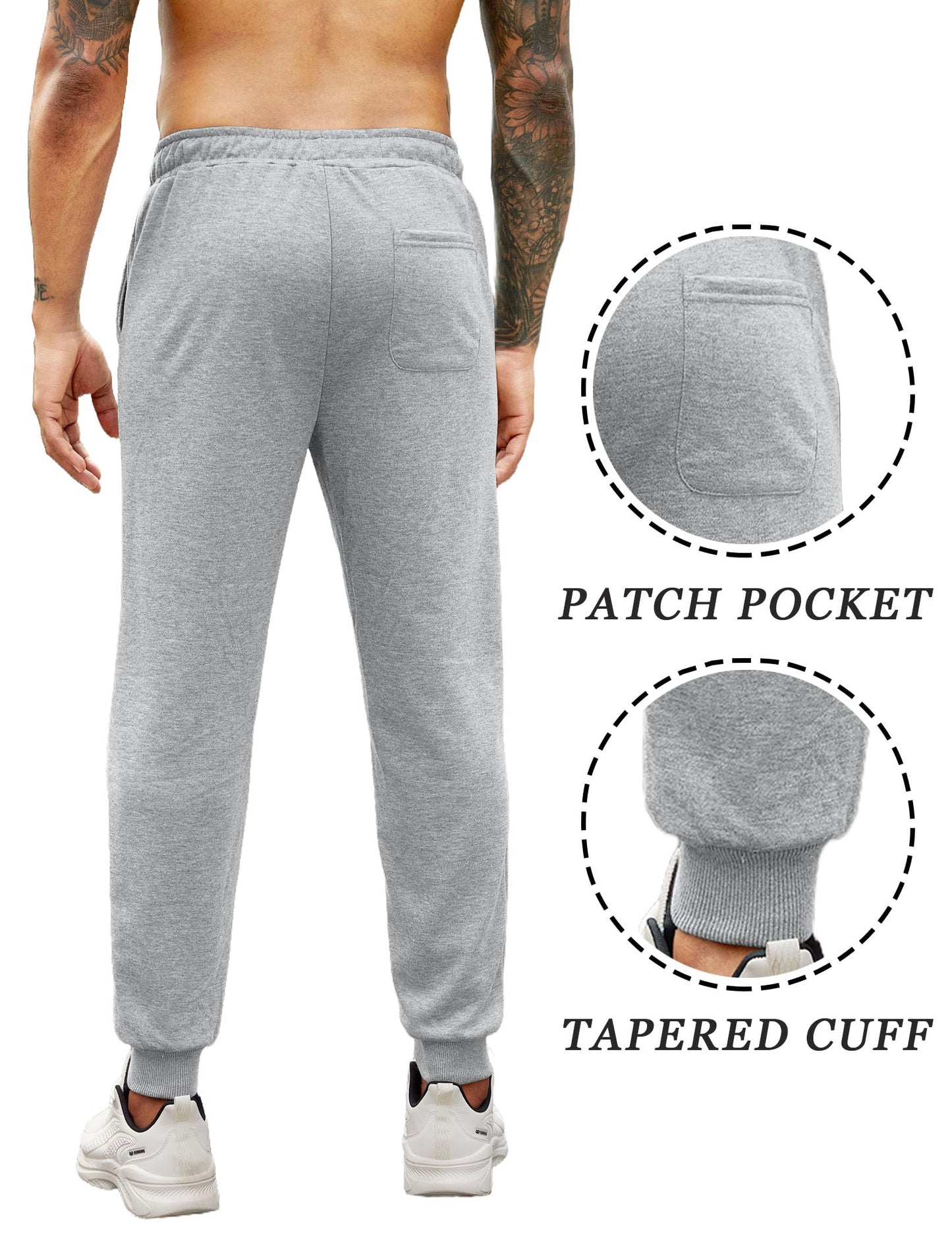 COOFANDY Mens 2 Pack Workout Joggers Athletic Gym Sweatpants Polyester Sport Track Pants with Pockets