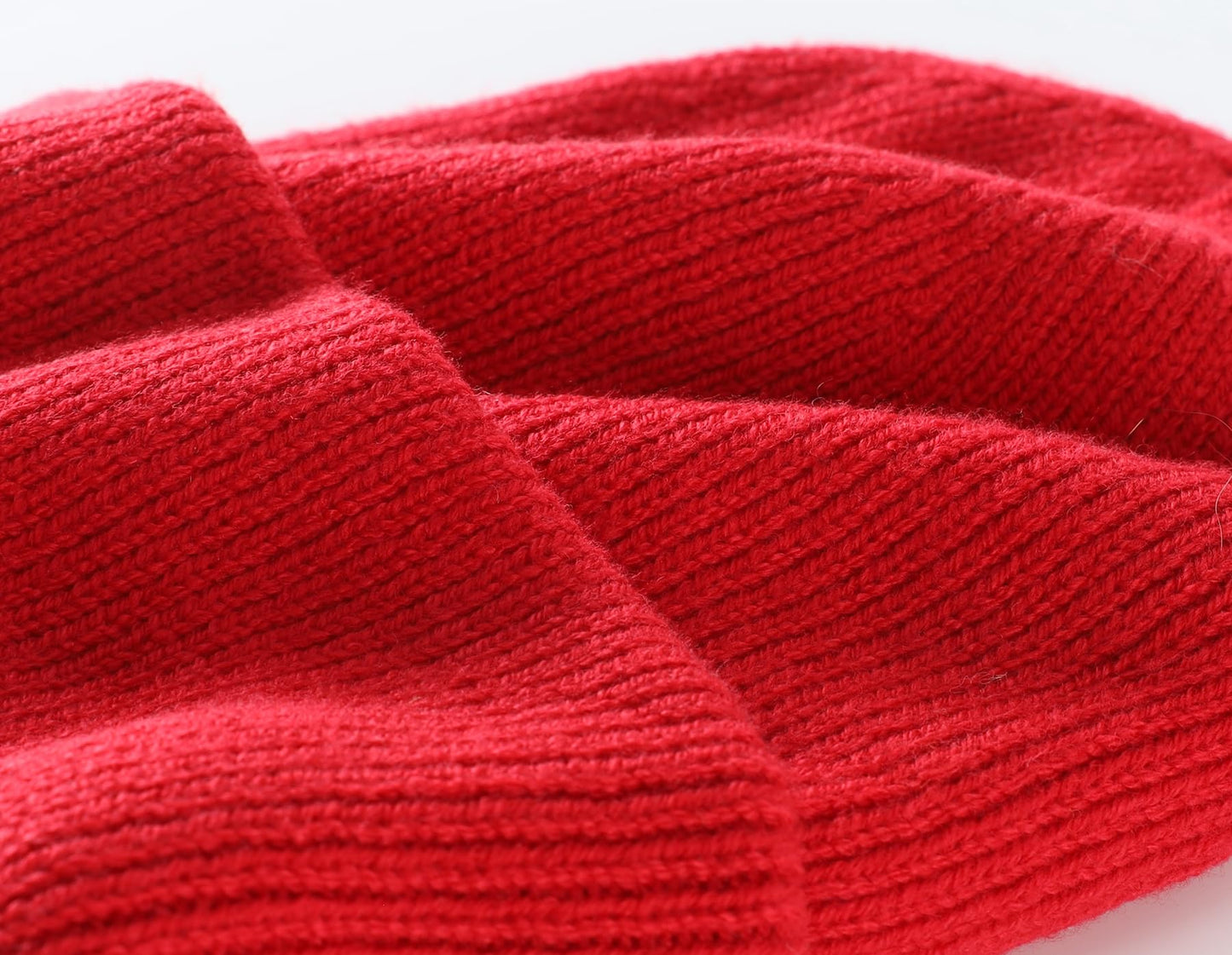 Home Prefer Mens Winter Hats Thick Knit Cuff Beanie Cap Warm Stocking Beanie Hat Classic Red