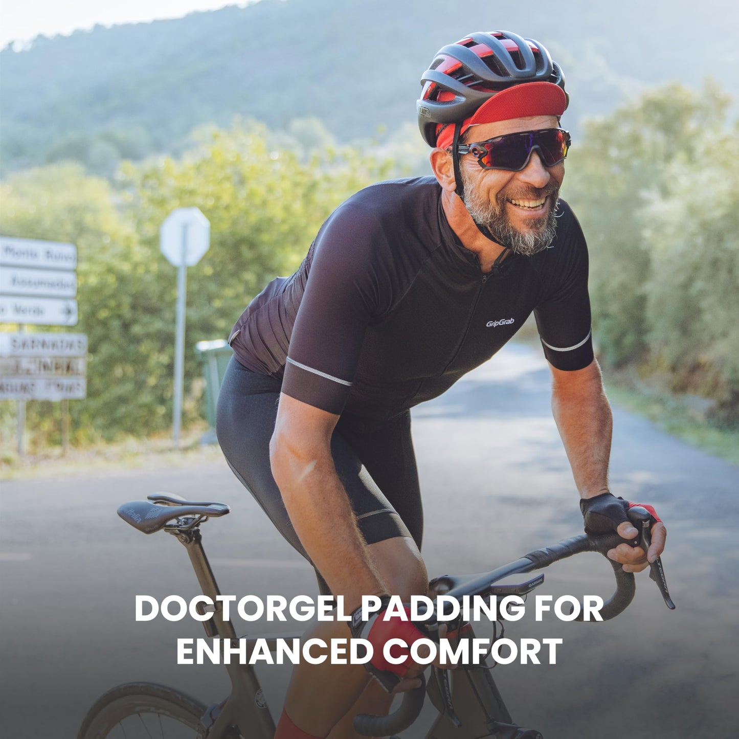 GripGrab SuperGel Padded Half Finger Road Riding Summer Cycling Gloves Bicycle Gloves Biking Gloves for Men Fingerless Cycle Mitts