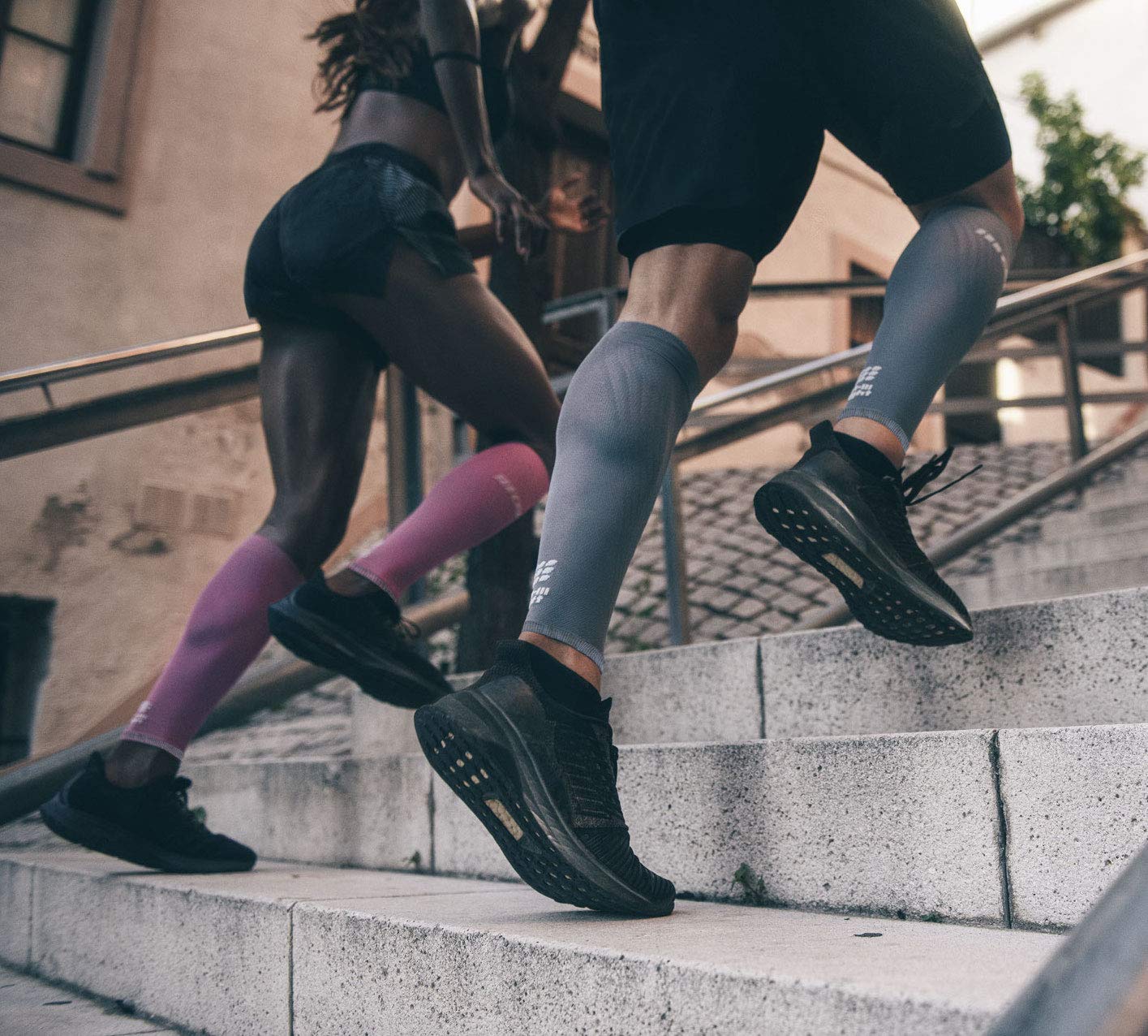 CEP Men's Ultralight Compression Calf Sleeves Black/Light Grey Size 5