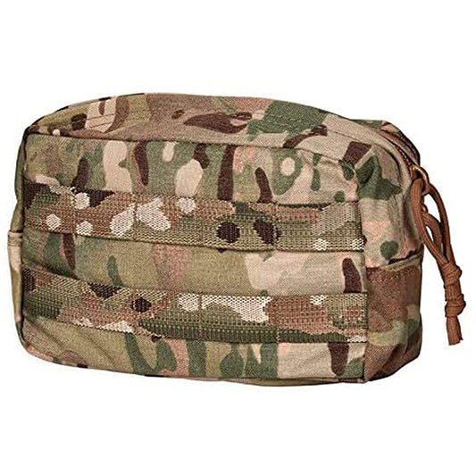 Chase Tactical General Purpose Small Utility Pouch – Horizontal, Lightweight, Fully Adjustable – Attaches with Upright MOLLE – for Military, Law Enforcement, Medical, Combat Training, Multicam, Large