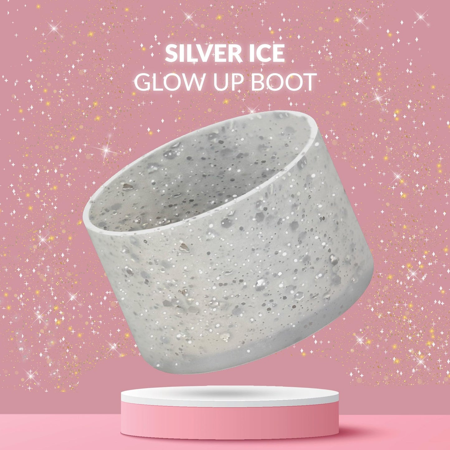 REUZBL Glow up Glitter Bottle Boot Sleeve for Stanley Tumblers 20-40oz, Hydro Flask Tumblers, Simple Modern Tumblers, Iron Flask Tumbler, Similar Tumblers, Tumbler Water Bottle Accessory