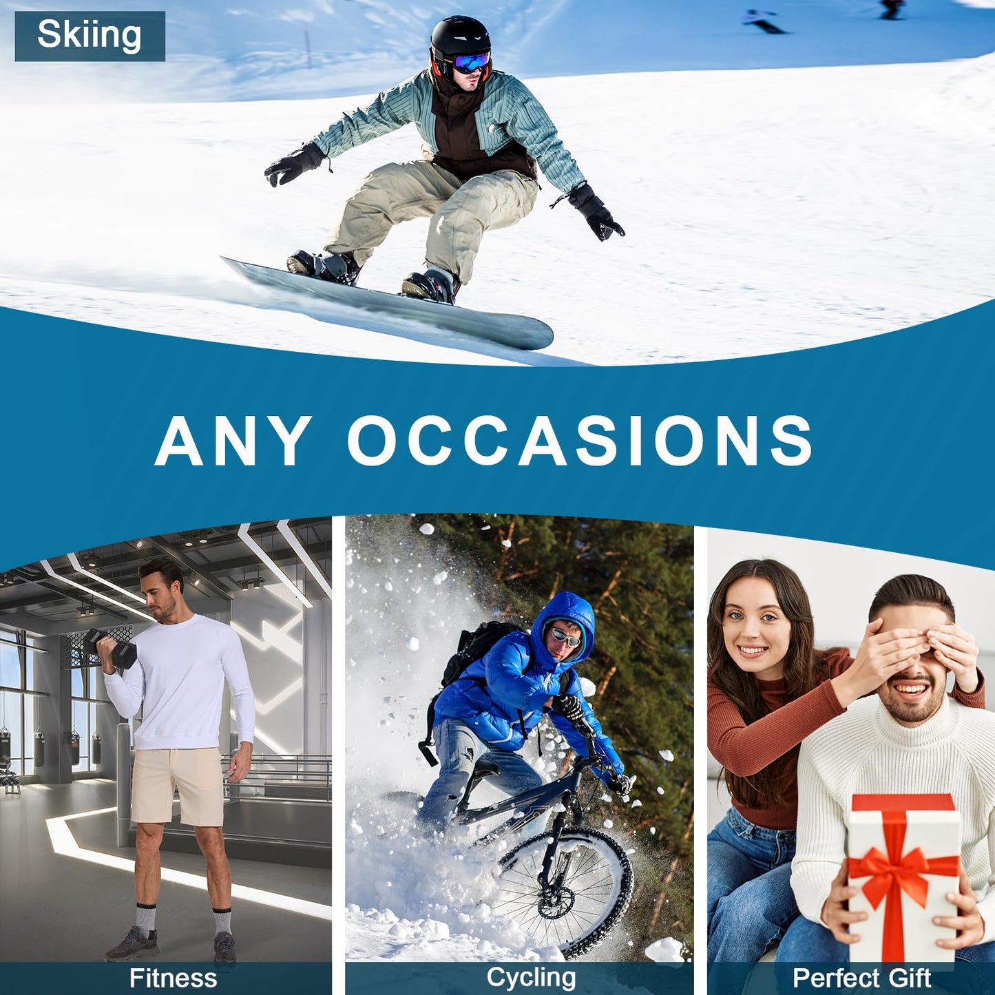 UUMIAER Merino Wool Socks for Men Hiking Thermal Warm Winter Crew Socks Thick Cushion Moisture Wicking Socks 5 Pairs