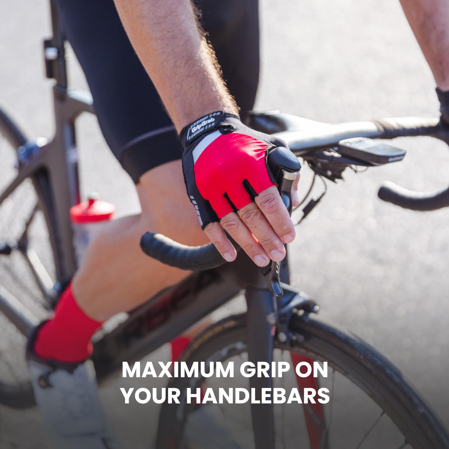 GripGrab SuperGel Padded Half Finger Road Riding Summer Cycling Gloves Bicycle Gloves Biking Gloves for Men Fingerless Cycle Mitts