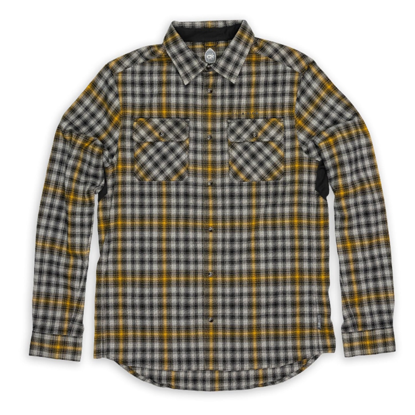 Club Ride Apparel Daniel Flannel Long Sleeve Shirt - Men's Snap Down Cycling Top - Black Bumble - Small