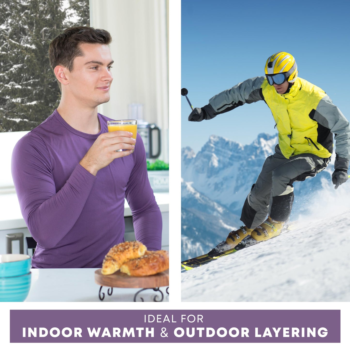 Rocky Thermal Underwear for Men (Long Johns Thermals Set) Shirt & Pants, Base Layer (Black - Standard Weight / 6X-Large) 2pk