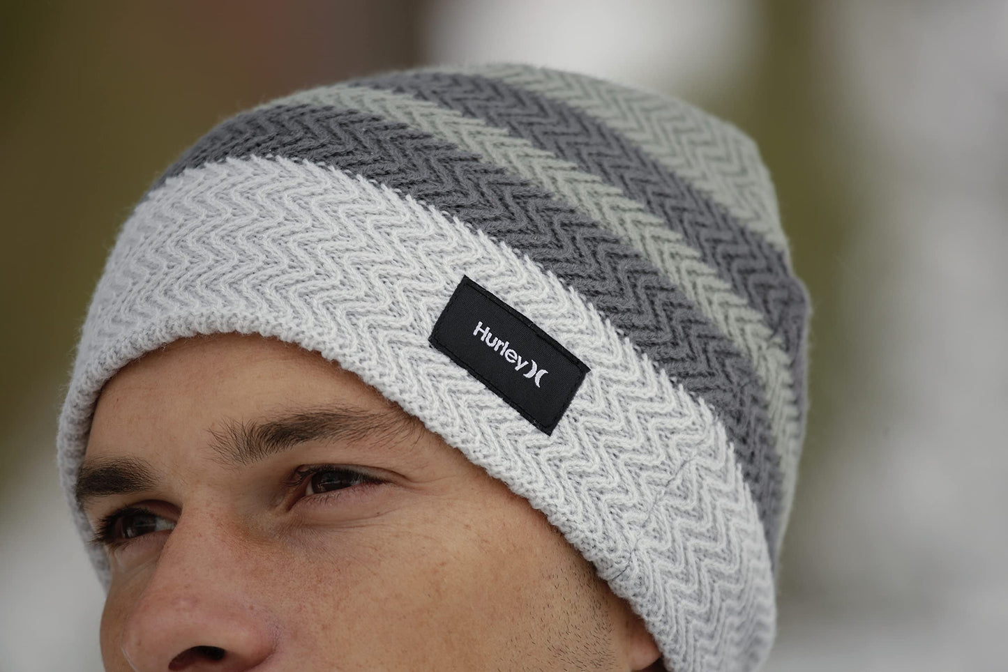 Hurley Men's Winter Hat - Loose Knit Marled Beanie, Black