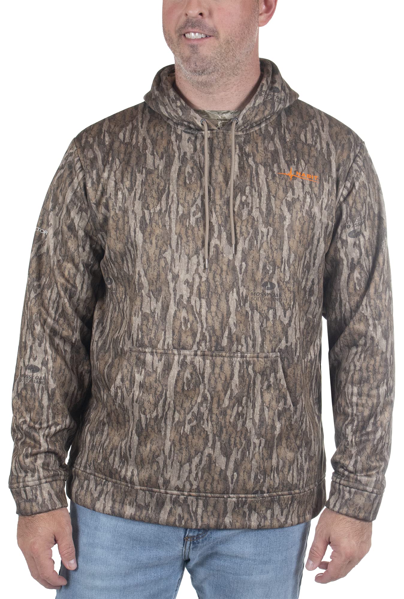 HABIT Men's Summit Park Performance Hoodie, Mossy Oak New Bottomland, XX-Large