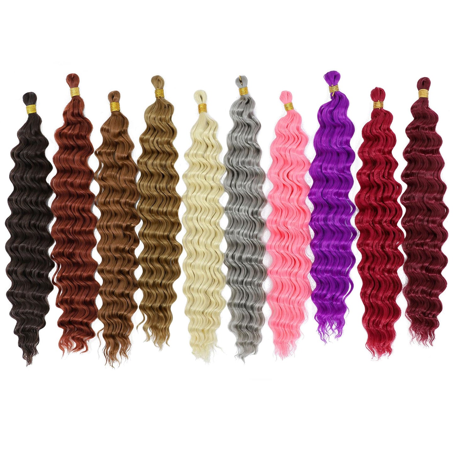 Eerya Long Curly Braiding Hair 18 Inch 2 Packs Blonde Ocean Wave Crochet Hair for Black Women Deep Wave Braiding Hair for Boho Braids (18 inch, #613)