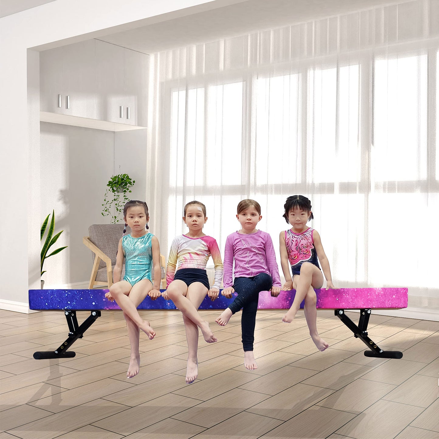 Seliyoo Adjustable Balance Beam,8FT gymnasitcs Beam, Balance Beam for Kids Ages 3-20,high and Lower Floor Beam,Gym Equipment for All Skills Practice at Home
