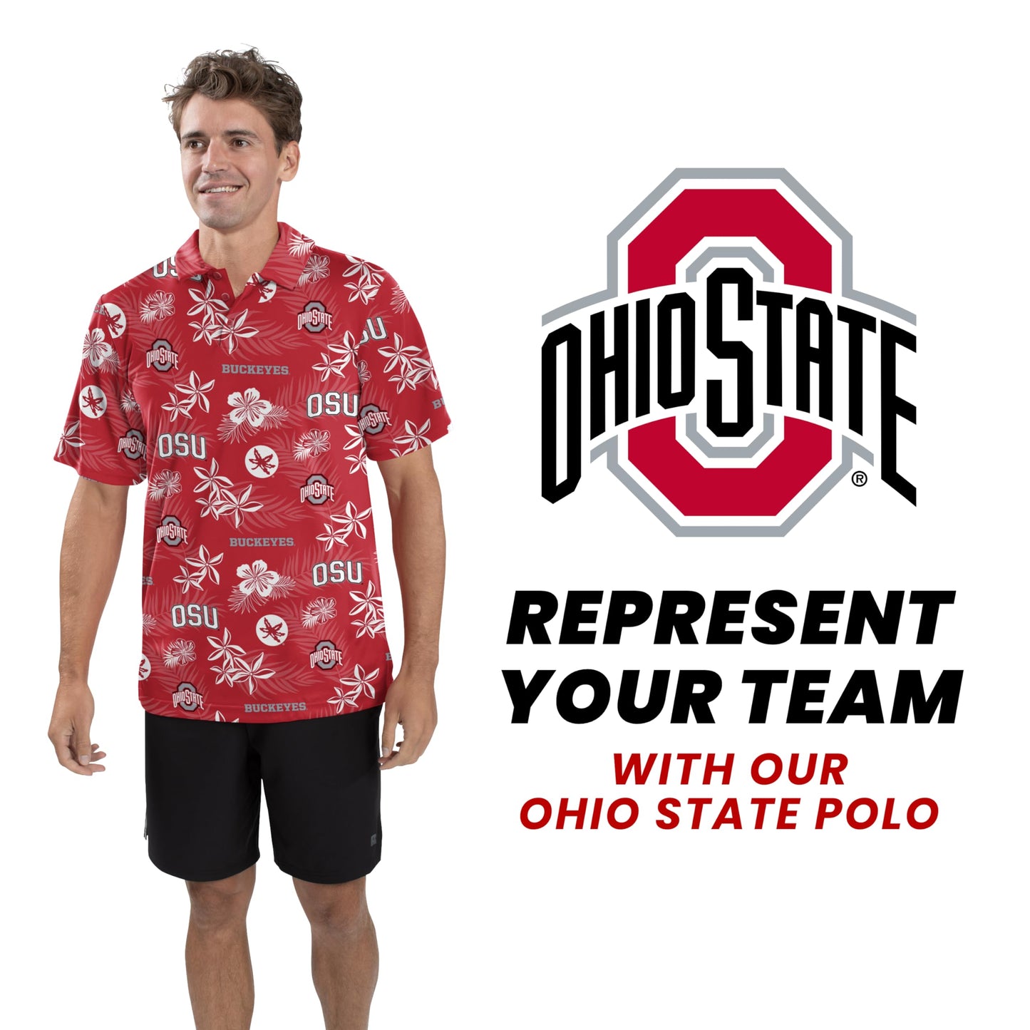Holloway Ohio State Men's Floral Logo Polo XS